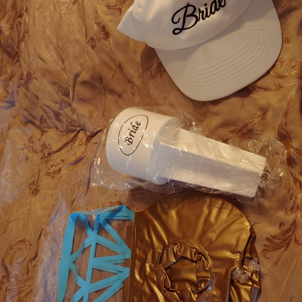 3/$12 Bride hat, pool side accessories